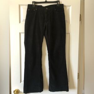 Womens Corduroy Black Flared Leg Jeans, by Divided, sz.large,Smoke/Pet free home